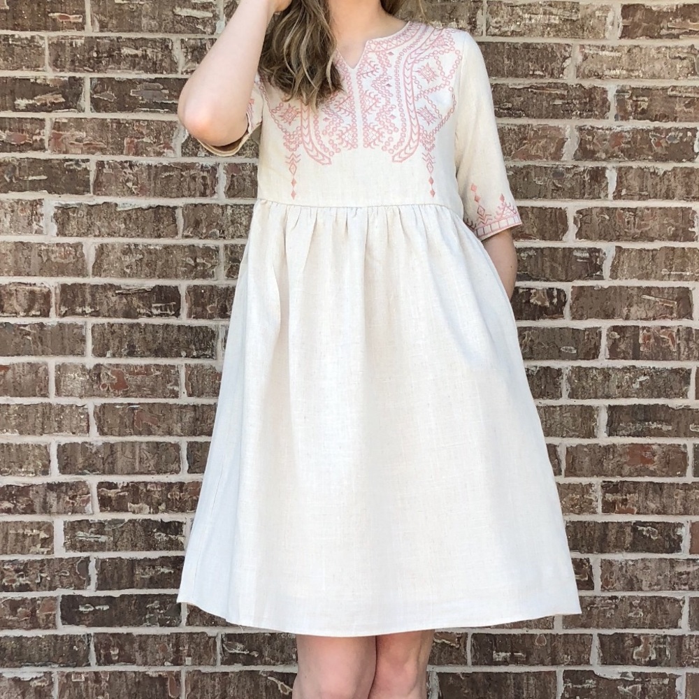 NWT Embroidered Midi Dress
